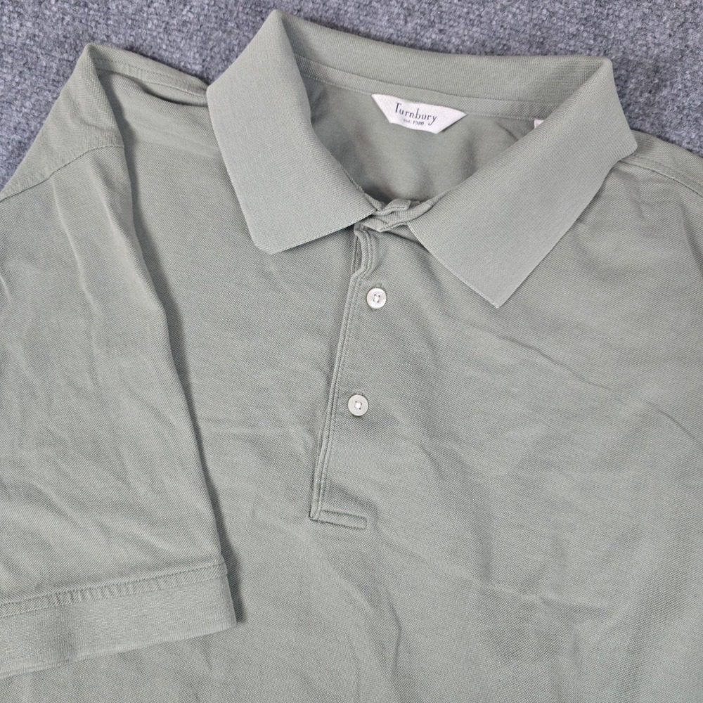 Turnbury‎ Men's Sage Green Double Mercerized Cotton Polo Shirt Size L